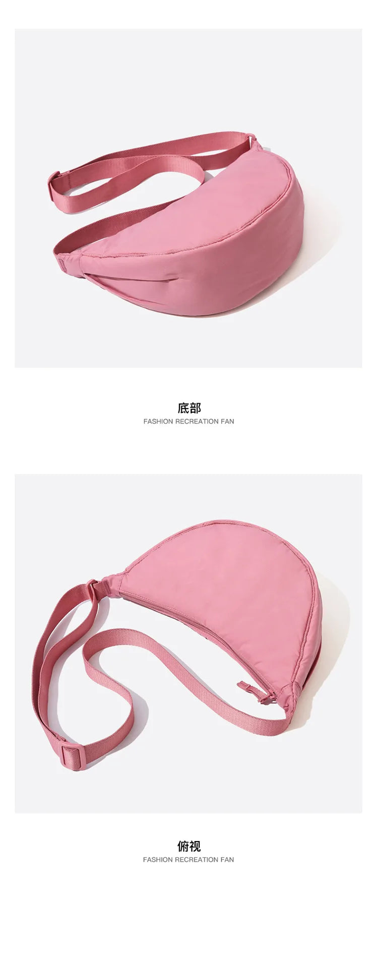 Solid Color Women's Portable Shoulder Bag Simple Female Nylon Cloth Padded Crossbody Bags Travel Purse Handbags Messenger Bag