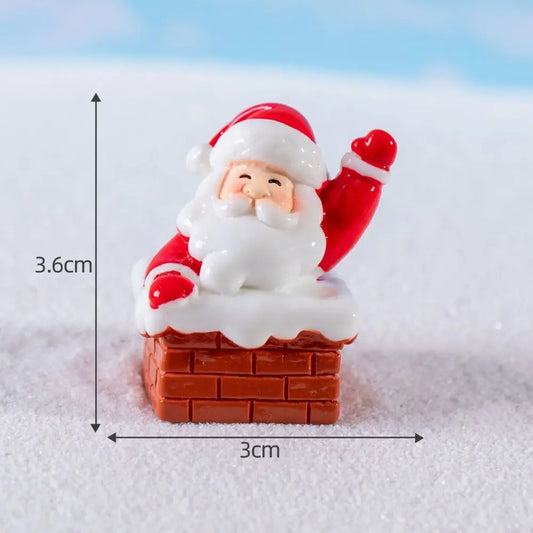 Funny Bonsai Decor Weihnachtsszene Santa Figuren - Mini Harz Schnee-Design