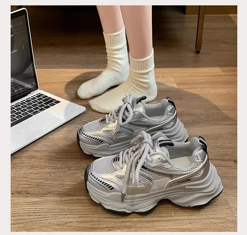 Fashion Platform Sneakers for Women Casual Non Slip Thick Sole Sports Shoes Woman Comfortable Casual Sports Shoes Zapatos Mujer
