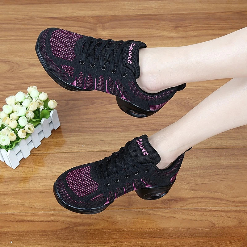 Women's Dance Shoes Woman Jazz Dancing High-quality  Weaving Mesh Sneakers Lady Modern Female Sports