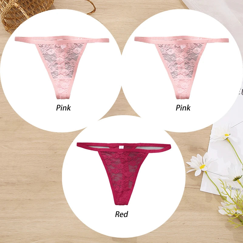 ZhejiangChoice Spitzen-Set Damen G-String - 3er Low Waist