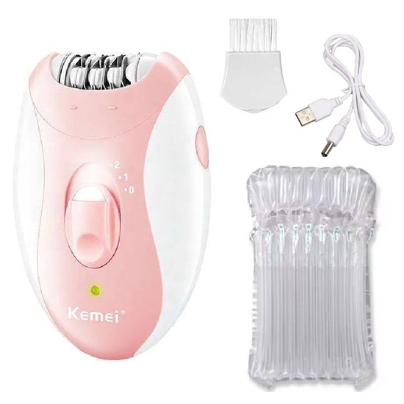 Kemei 4in1 Women Epilator Electric Shaver Facial Body Hair Removal Lady Leg Bikini Trimmer Hair Remover Underarms Rechargeable