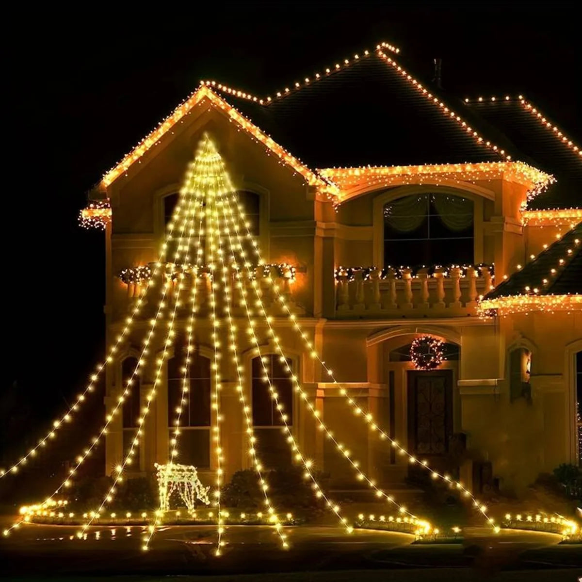 Peach Forest Waterfall Tree Fairy Light Wasserfall - 180LED USB 8 Modi