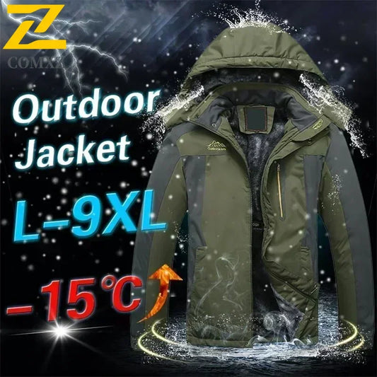 ArmeeGrün Parka Wasserdichtes Fleece - Größe 9XL, Dicke