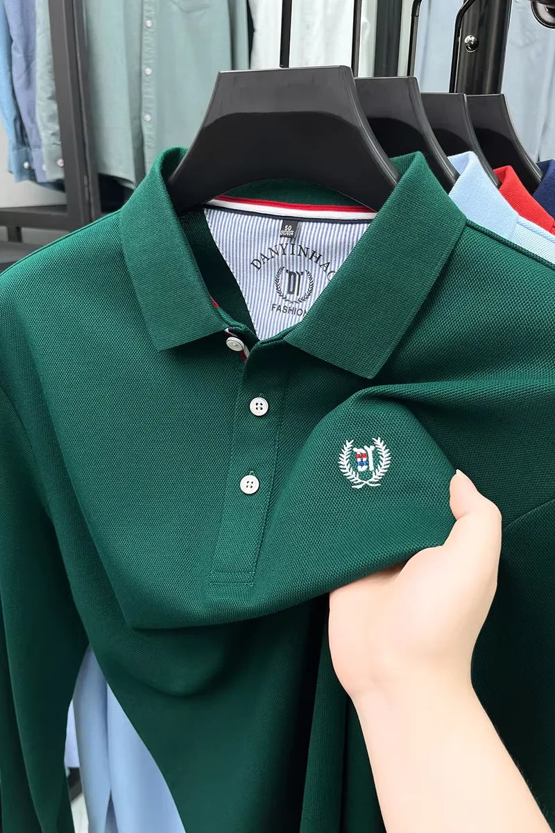 Tricou cu mânecă lungă și brodat Eleganza Polo - Mărimea M, amestec de bumbac