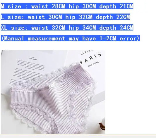 Damen Lingerie Unterwäsche mit Schleife Baumwolle Niedrig Bund Einfaches Design Komfortabel