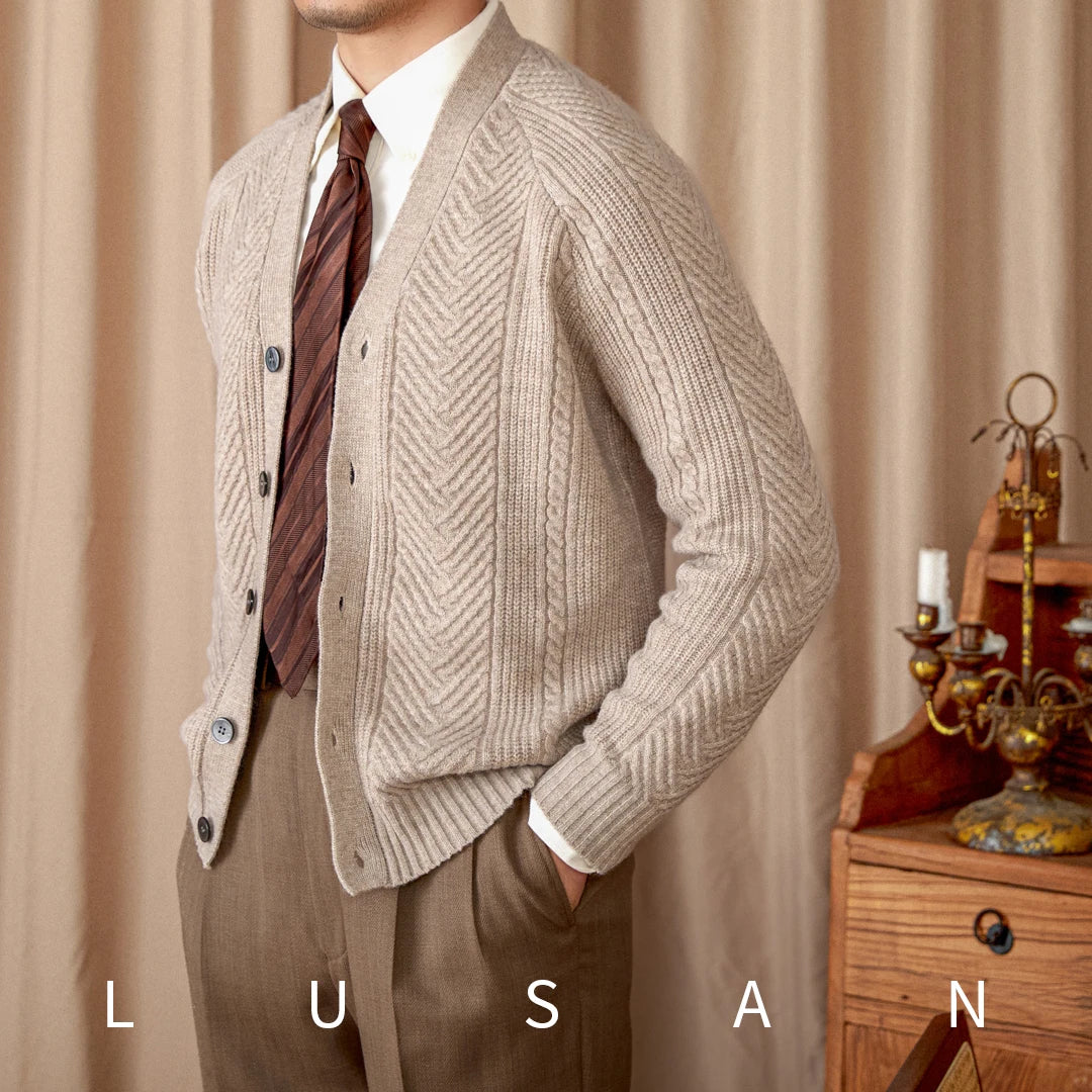 Heritage Vintage Wollcardigan V-Ausschnitt - Slim, Warm LXL