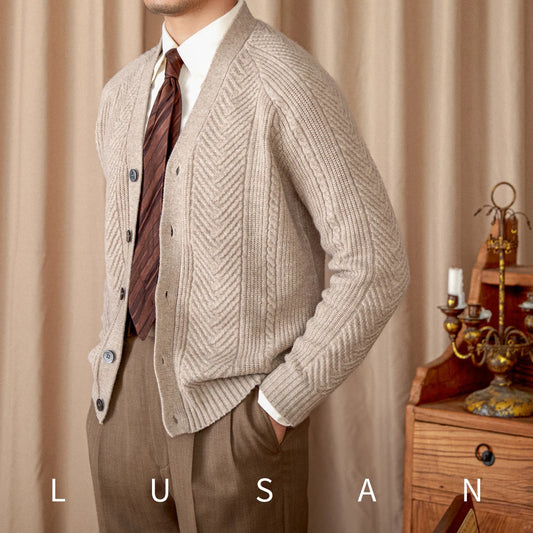 Heritage Vintage Wollcardigan V-Ausschnitt - Slim, Warm LXL