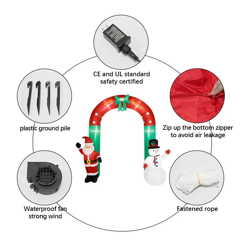 Christmas Inflatable Model,climbing Wall Santa Claus Glowing Inflatable Model, Outdoor Garden Scene Decoration Hanging Ornaments