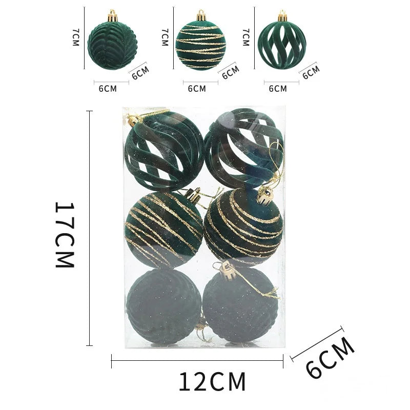 Choice Velvet Weihnachtskugeln - Bruchfest, 6 cm, Set 6/12 Stück