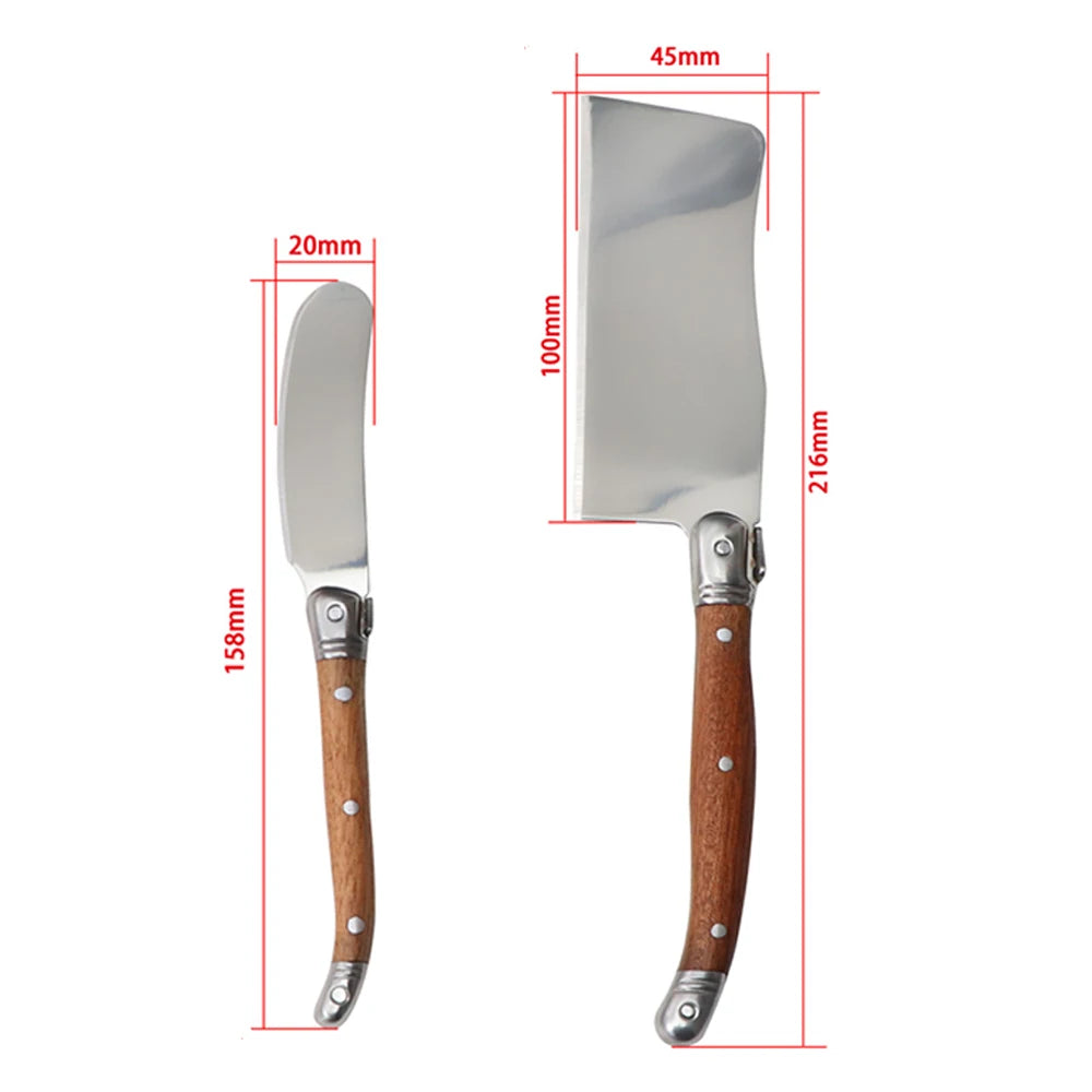 Jaswehome SPS-CT032B Laguiole Käsemesser - 5tlg 2CR14 Holz
