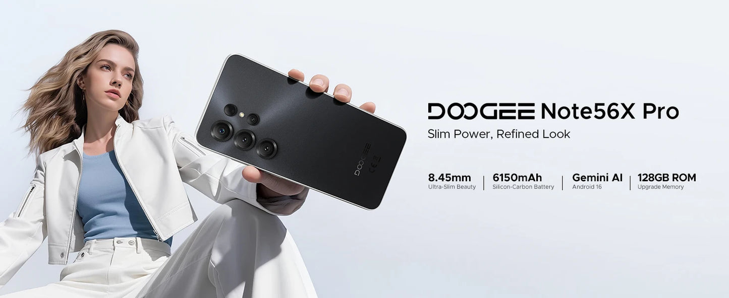 DOOGEE Note56X Pro Gemini AI - 6150 mAh Unisoc T7225 Octa Core 6,56 Zoll