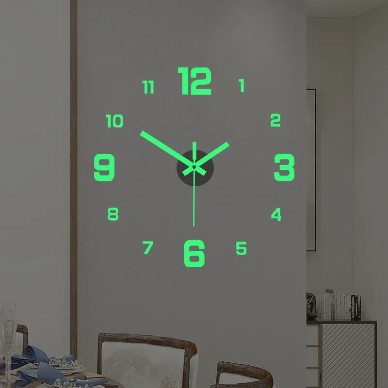 Wall Clock Large Watch Horloge Murale 3d Diy Acrylic Mirror Stickers Quartz Duvar Saat Klock Modern Mute Alarm Clock