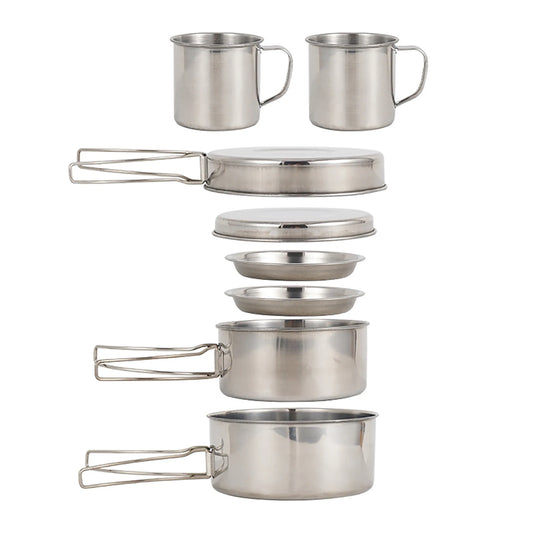 CanHold Camping Kochset Edelstahl - 8tlg 1,5L 18cm