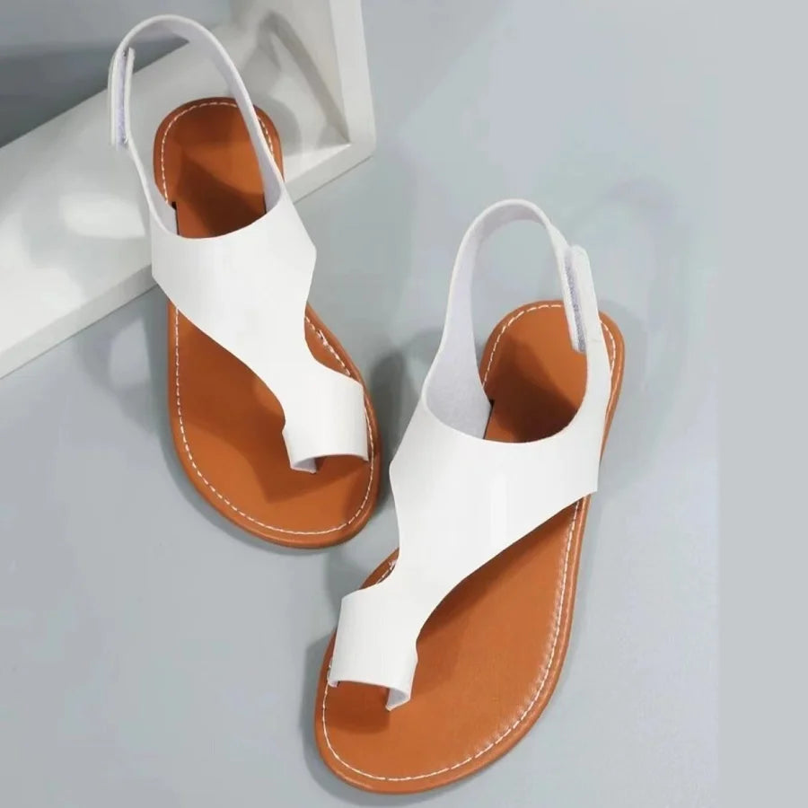 Women's Sandals Flats Flip-flops Summer 2024 New Casual Elegant Woman Shoes with Low Heels Luxury Best Selling Comfortable White