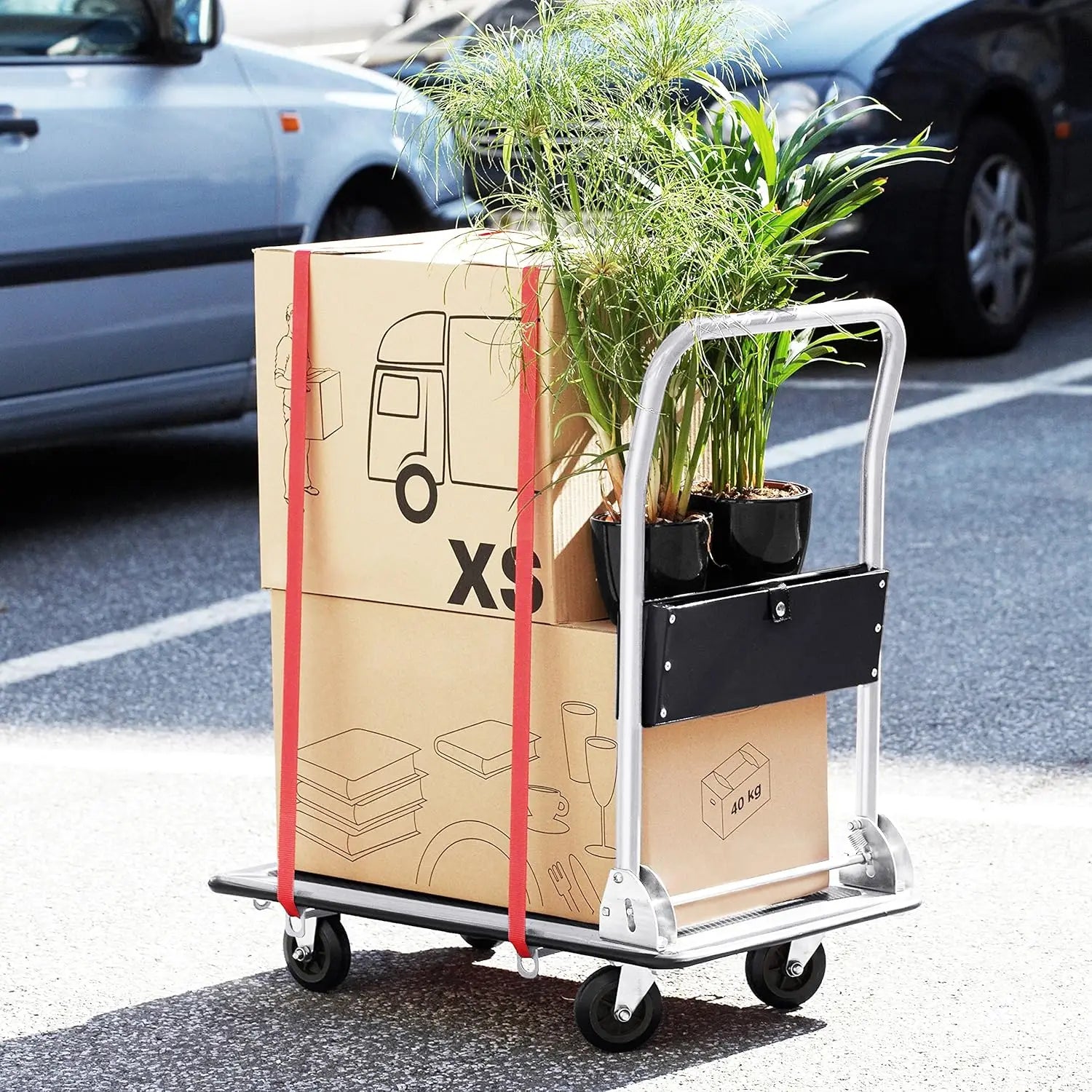 NONEM Plattformwagen Klappbar - Tragkraft 300 Kg, Maße 85x50 by Golden Bridge Store