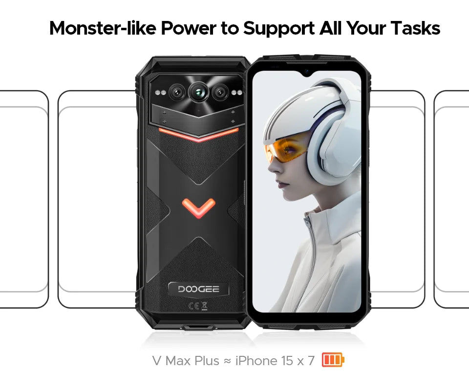 DOOGEE V Max Plus Robustes 5G Telefon - 22000 mAh Akku, 6,58Zoll, 33W