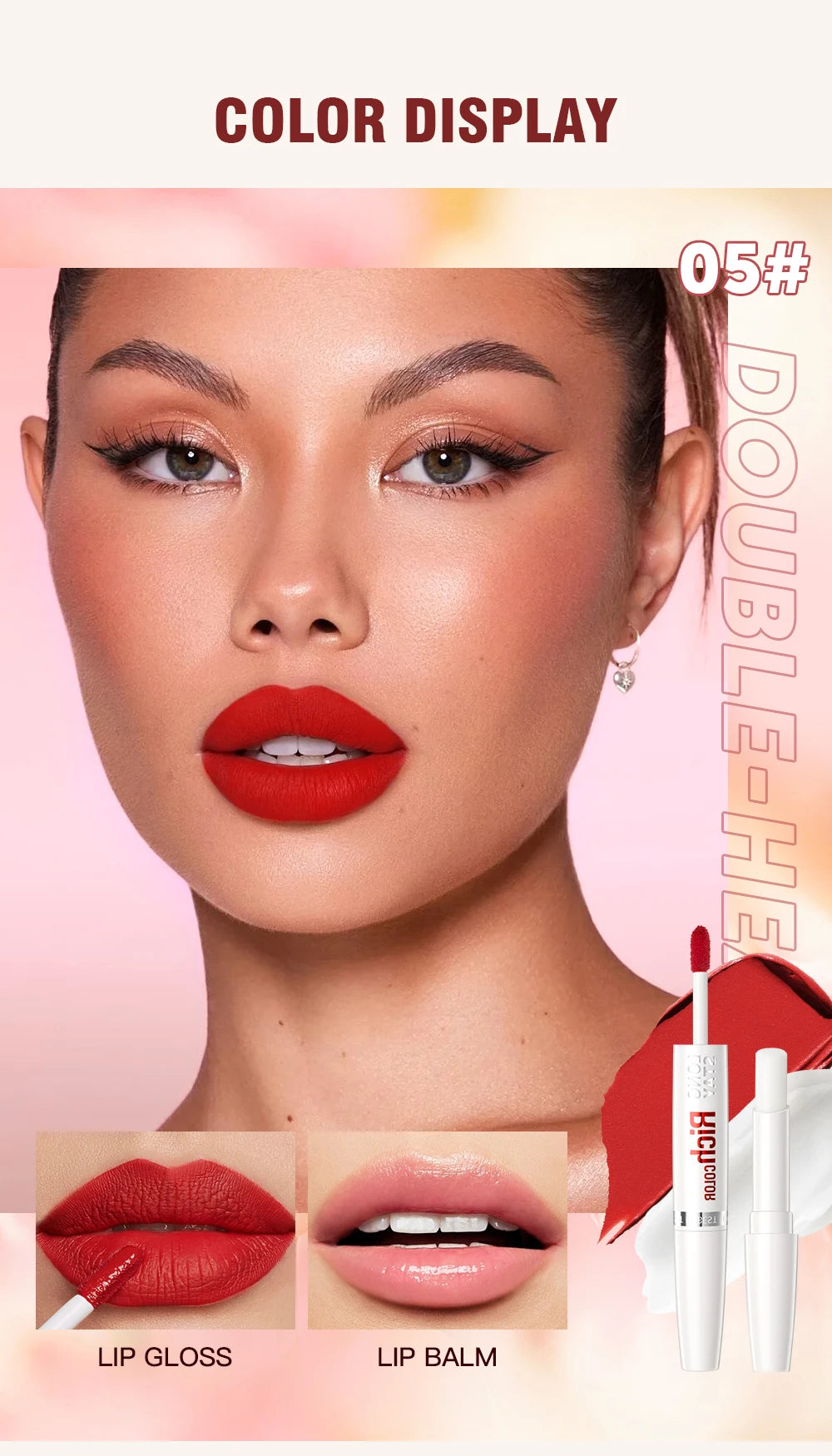 Double Head Matte Liquid Lipstick & Lip Plumper Oil Waterproof Long-Lasting Makeup Lip Balm Reduce Fine Lines Lipgloss Cosmetics