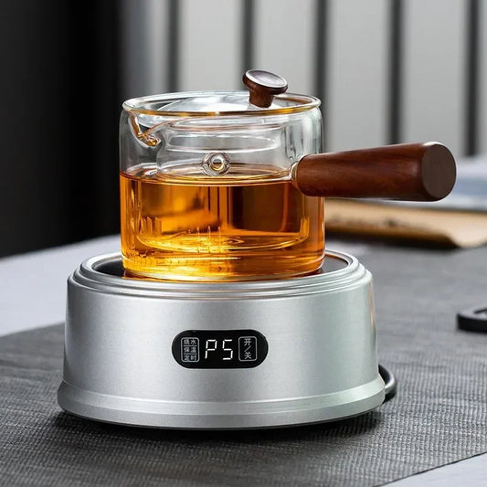 Japanese Glass Teapot with Side Handles Tea Pot with Wooden Handles Kung Fu Tea Set Thickened Tea Maker Intuitive