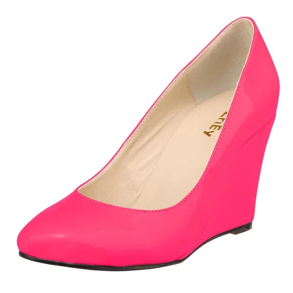 Women Wedges High Heels Pumps Shoes Elegant Spring Casual White Nude Platform Heeled Office Party Wedding Shoes Large Size 42