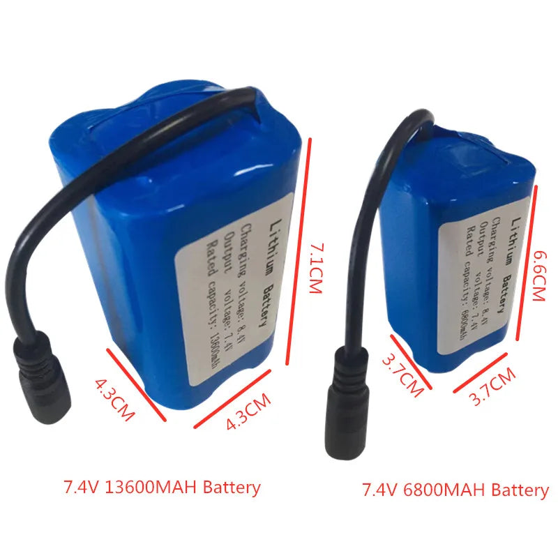 RC-Boot-Akku 2025: 7.4V 13600Mah 6800Mah Battery For V020 V900 2011-5 V007 C18 H18 V18 D18B FX88 - Remote Control RC Fishing Bait Boat Battery Parts Collection