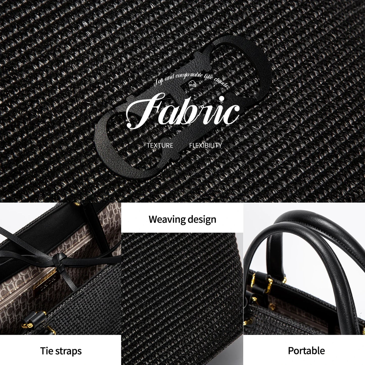 CHCH Women's Tote Bag 2024 New Vacation Beach Bag Beach Bag Handheld Shopping Bag