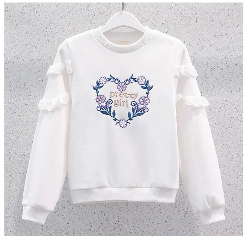 Kinder Set Mädchen Pullover - Langarm Rundhals Größe 4-6J