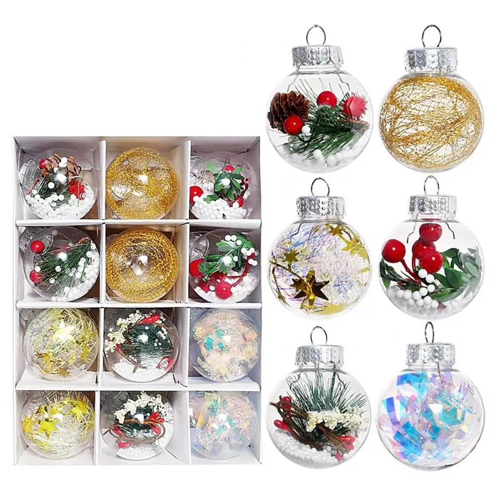 SnowBall Schneemannkugeln Transparent - 12er Set, Glaskugeln