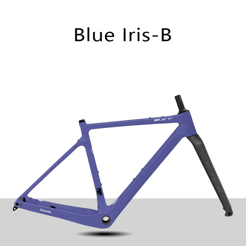 BXT Carbon Gravel Bike Frame Fully Hidden Cable Carbon Frame Fork Thru Axle Gravel Disc Brake Carbon MTB Road Bicycle Frame 27.5