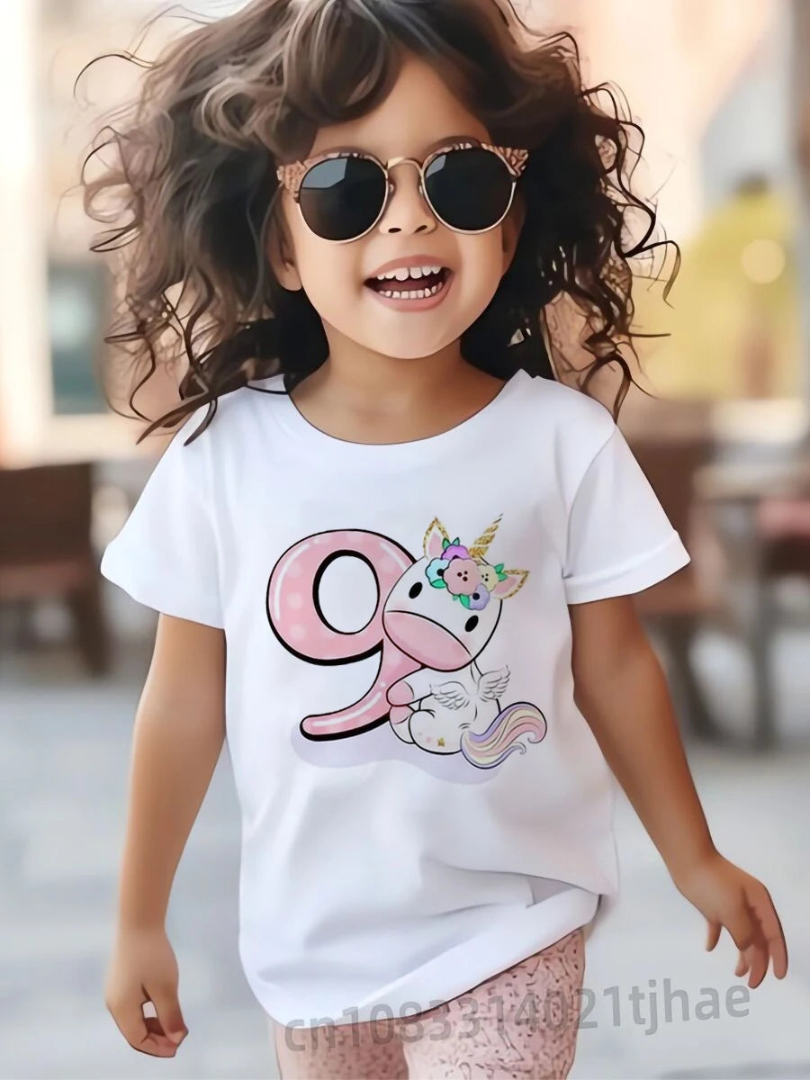 Geburtstags-T-Shirt 2025: Einhorn-Design für Kinder - Premium Organic Cotton