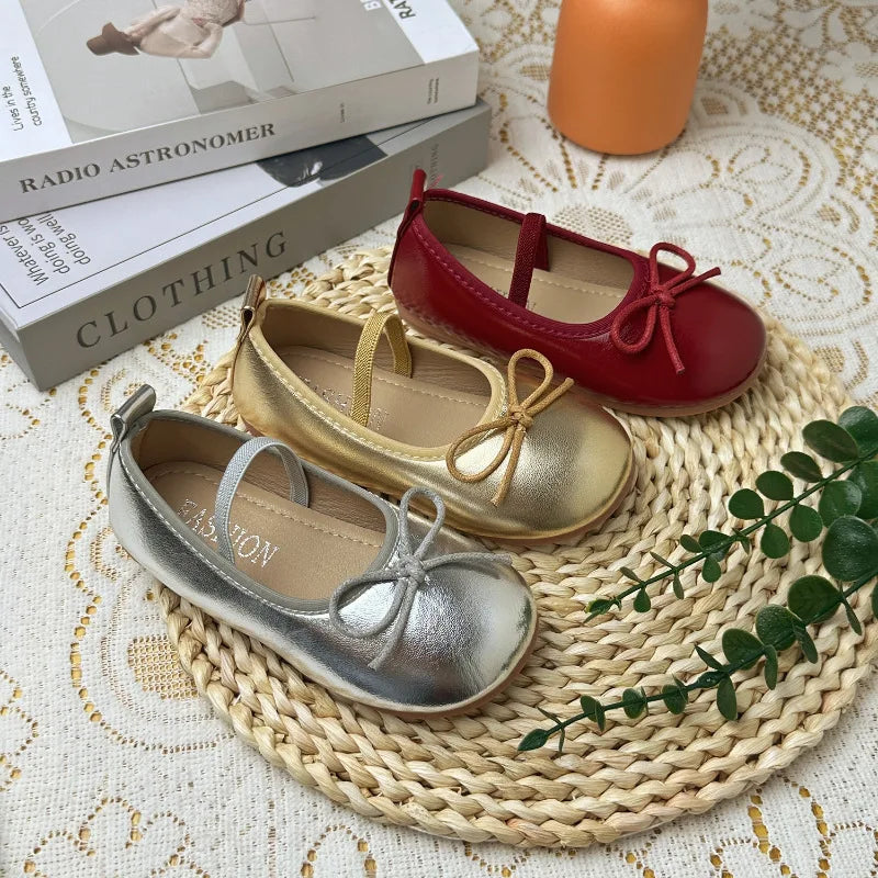 Mädchen-Schuhe 2025: Korean-Style Leather-Princess - Bow Fashion Collection