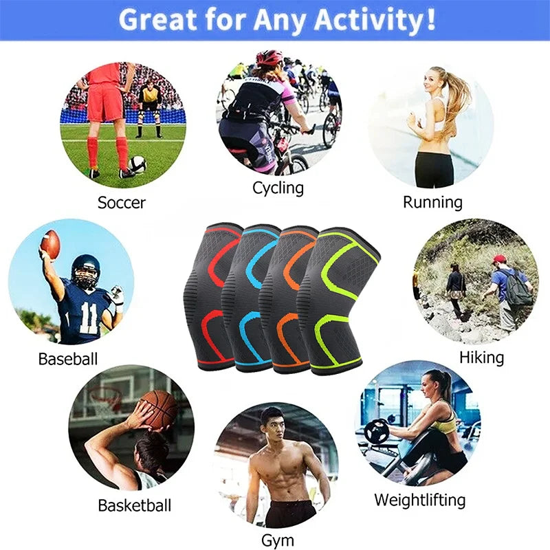 Knee Pad-Protective Knee Braces for Running Cycling,Stay Comfortable,Shock-Absorbing,Breathable, Adjustable and Anti-Slip