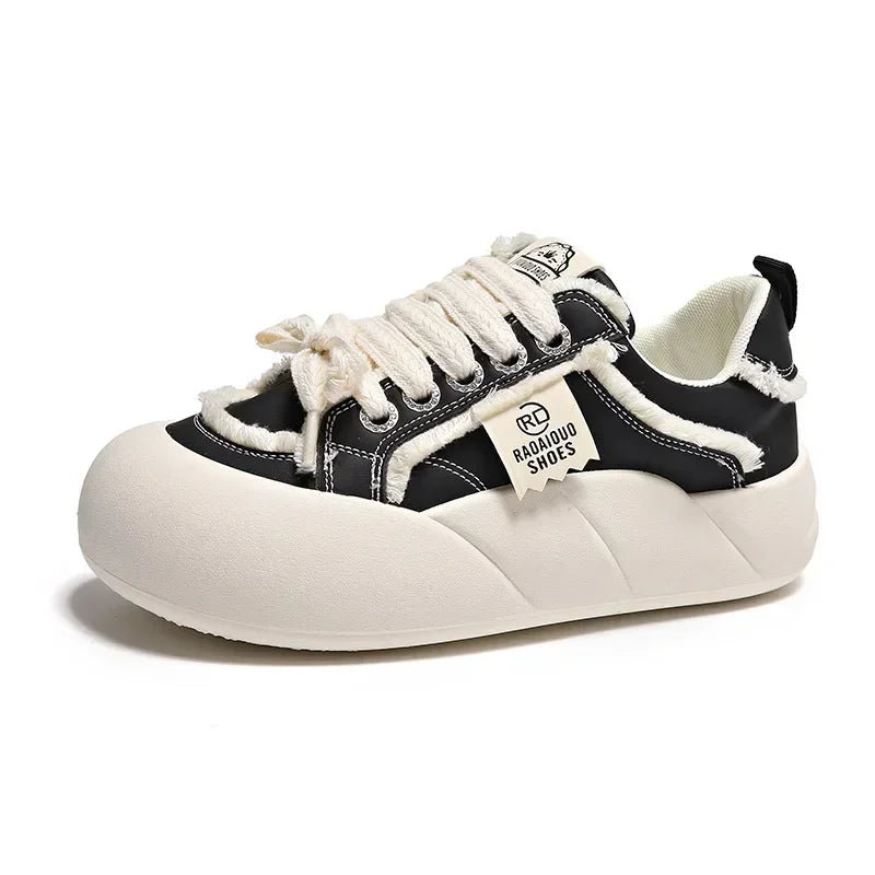 Women Flat New Wave Platform Sneakers Female Autumn New Round Toe Mixed Colors Women Casual Shoes Comfortable Breathable Loafers