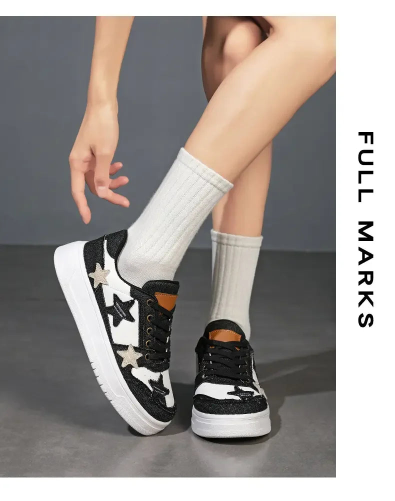 Men's Sneakers Fashion Star Skate Shoes Punk Hip Hop Style Student Sports 2 Summer All-match Non-slip Booster Casual Shoes