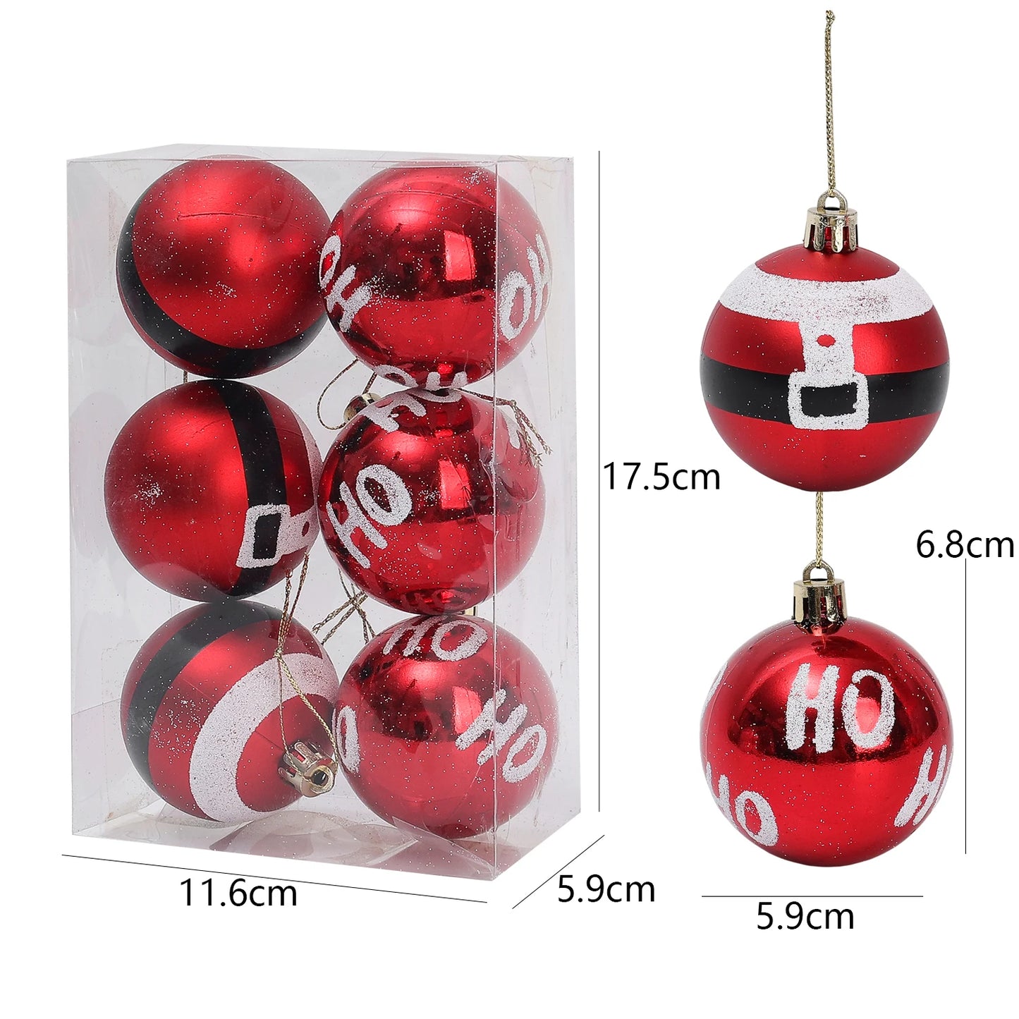 Choice Kunststoff Weihnachtskugeln Set - 24-6 Stück, Durchmesser 6 cm