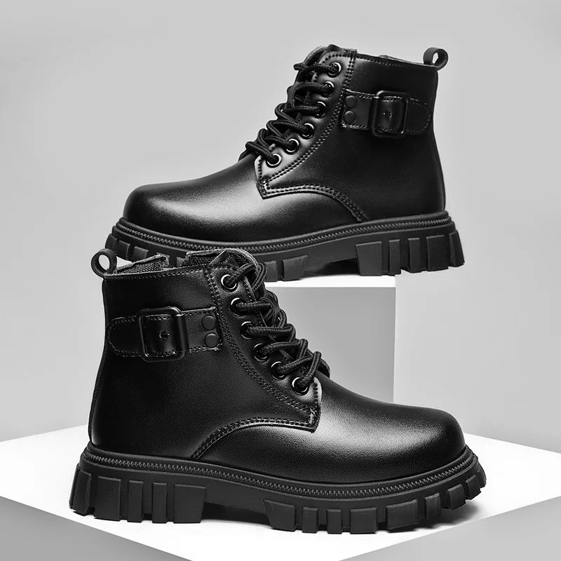 Herbst Mädchen Schnee Stiefel Mode Weiche Pu Leder Retro Britischen Stil Kinder Casual Schuhe Luxus Im Freien Nicht-slip Kinder stiefel