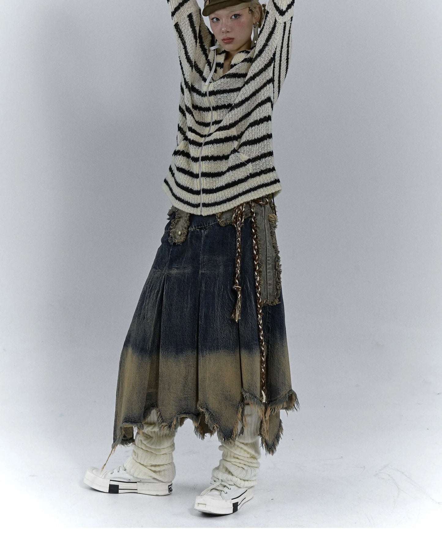 Karrcat Grunge Strickjacke Hollow Out - S/M, Vollarm