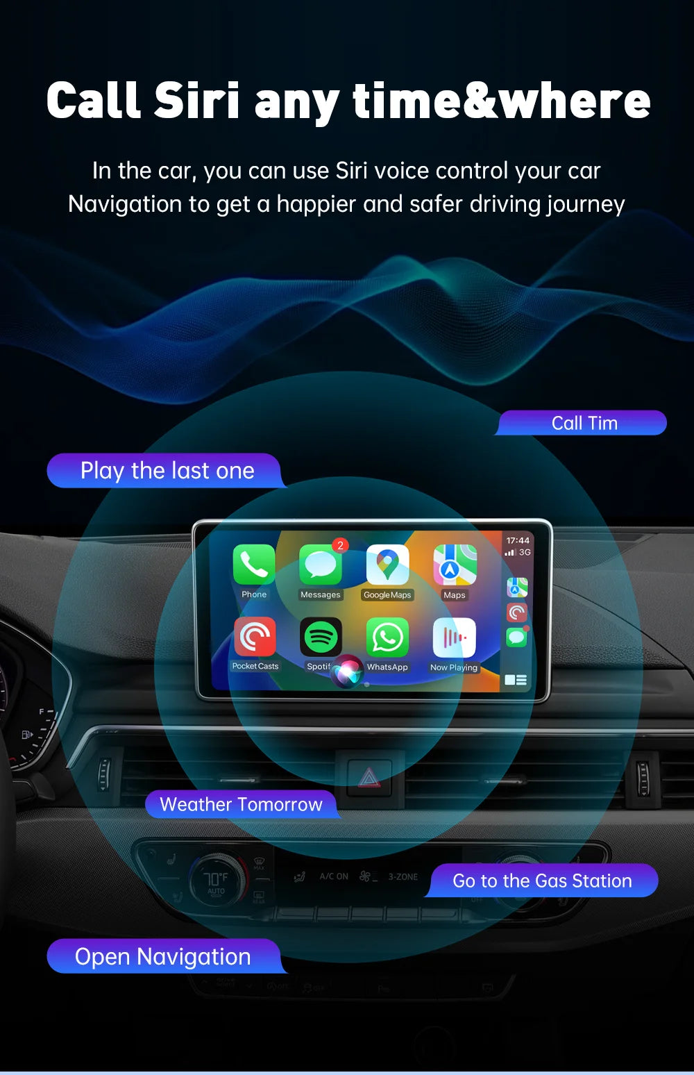 XUDA 2in1 Drahtlos CarPlay AI Mini Box 2025 - Android Auto Box Plug Play - Automatisch Verbindung Kompatibel 99% Autos Auto Radio