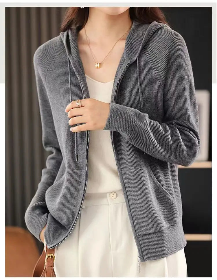 LTYQIN Cardigan Doppel-Reißverschluss-Größe M, 220–320 g/m²