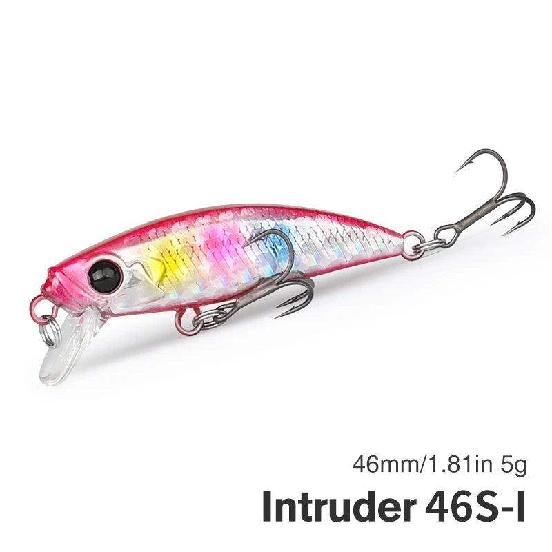 TSURINOYA 46S Sinking Minnow Fishing Lure Intruder 46mm 5g Artificial Trout Ajing Stream Lake Jerkbait Rockfishing Hard Baits