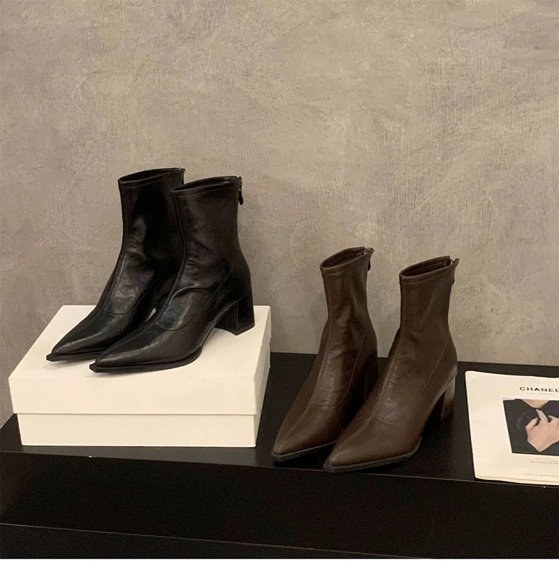 Ghete Chelsea UETEEY, de designer, vintage - Înălțimea tocului 5-8 cm, EU 36-41