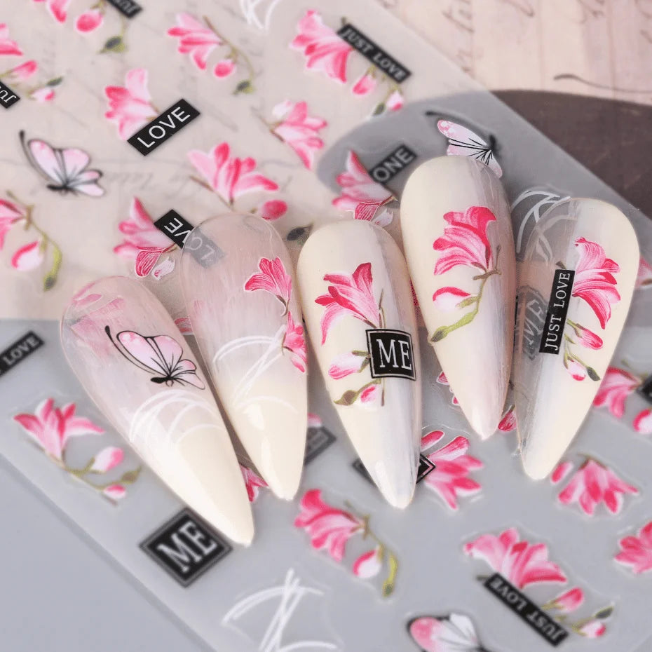 SWEET TREND JINO 3D Blumenaufkleber - 12 Stück Matte S