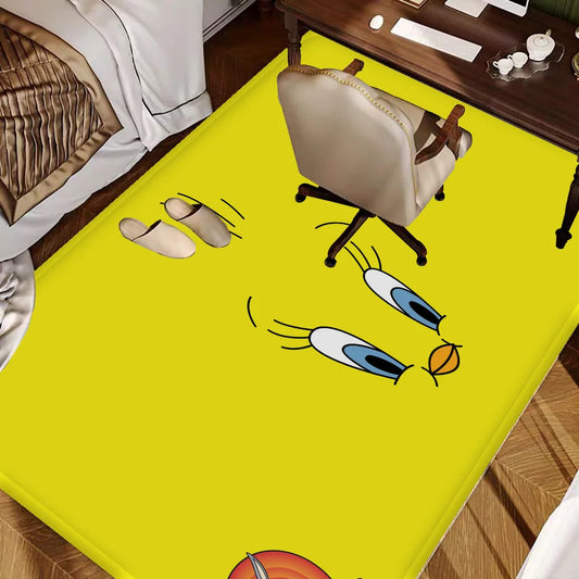Yellow Cartoon T-Tweetys Bird Room Mats Cheaper Anti-slip Modern Living Room Balcony Printed Welcome Rug