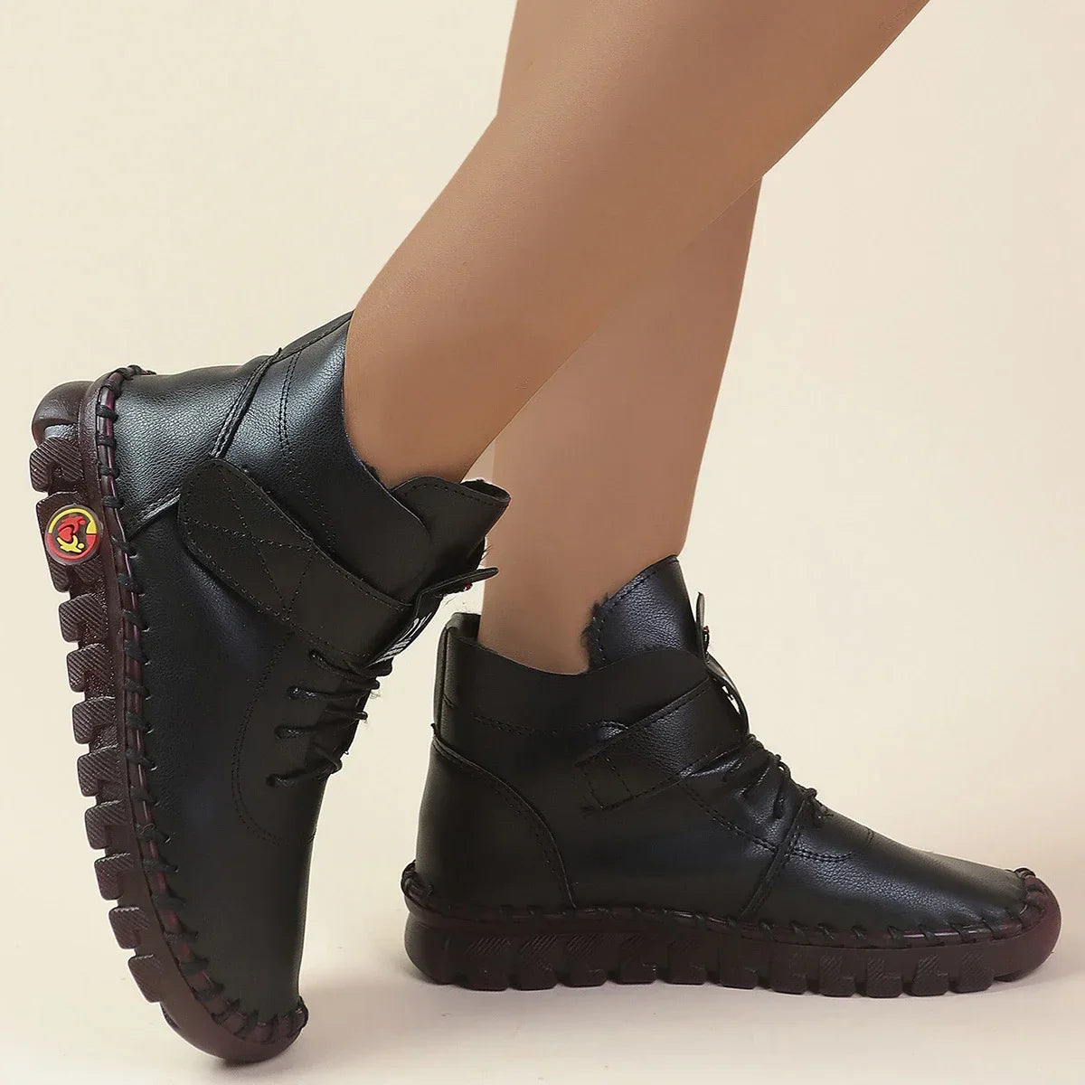 Ghete de iarnă cu căptușeală de blană Maogu - Mărimi 36-41 Impermeabile Toc până la gleznă 1-3 cm