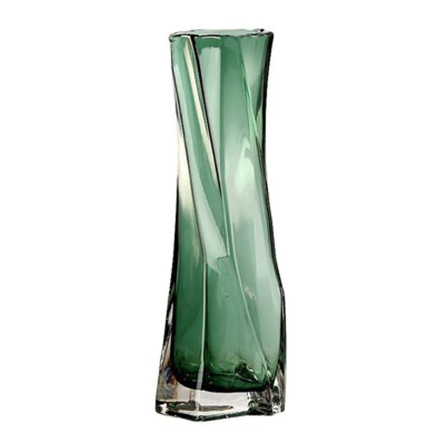 Twisted Glass Flower Pot Simple Art Design Creative Irregular Crystal Vase Container For Home Plants 3 Sizes