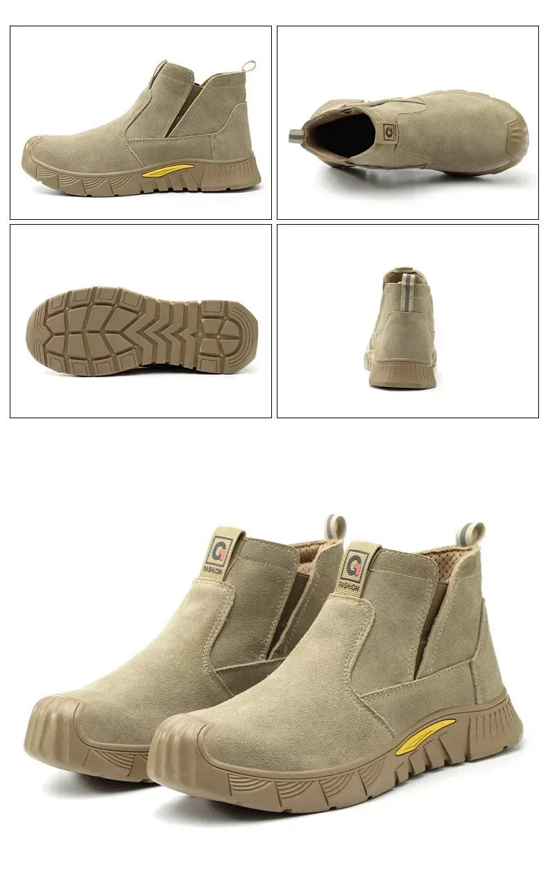 ZQXYZ 7100 Stahlkappe-Arbeitsschuhe - Gr 44; Leder; Gummi