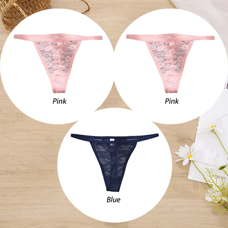 ZhejiangChoice Spitzen-Set Damen G-String - 3er Low Waist