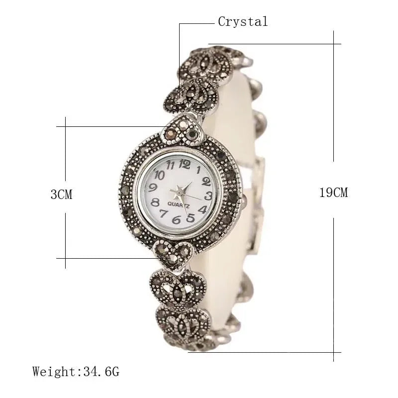 Luxus-Uhr 2025: Vintage-Bracelet Rhinestone-Ladies - Elegant Quartz Collection