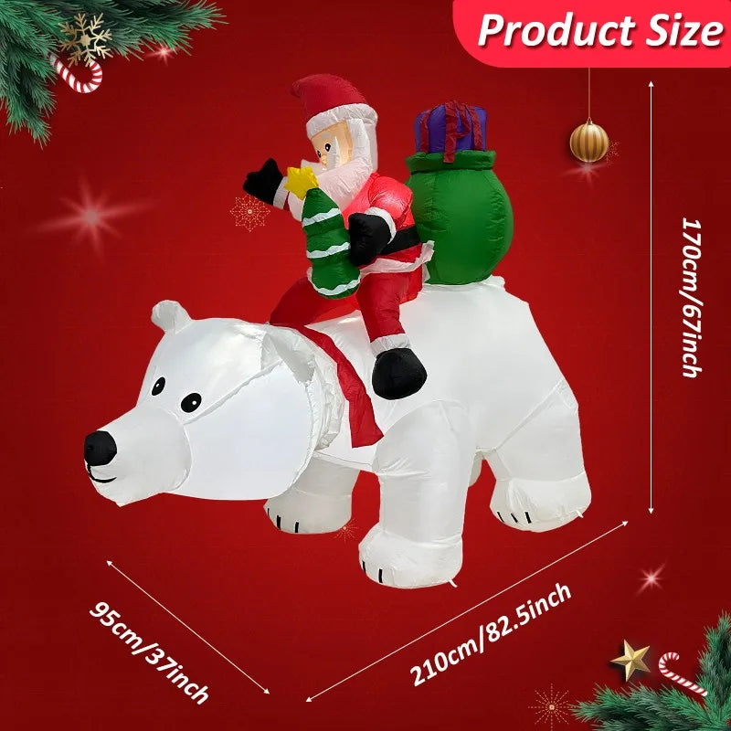 Christmas Inflatable Model,climbing Wall Santa Claus Glowing Inflatable Model, Outdoor Garden Scene Decoration Hanging Ornaments