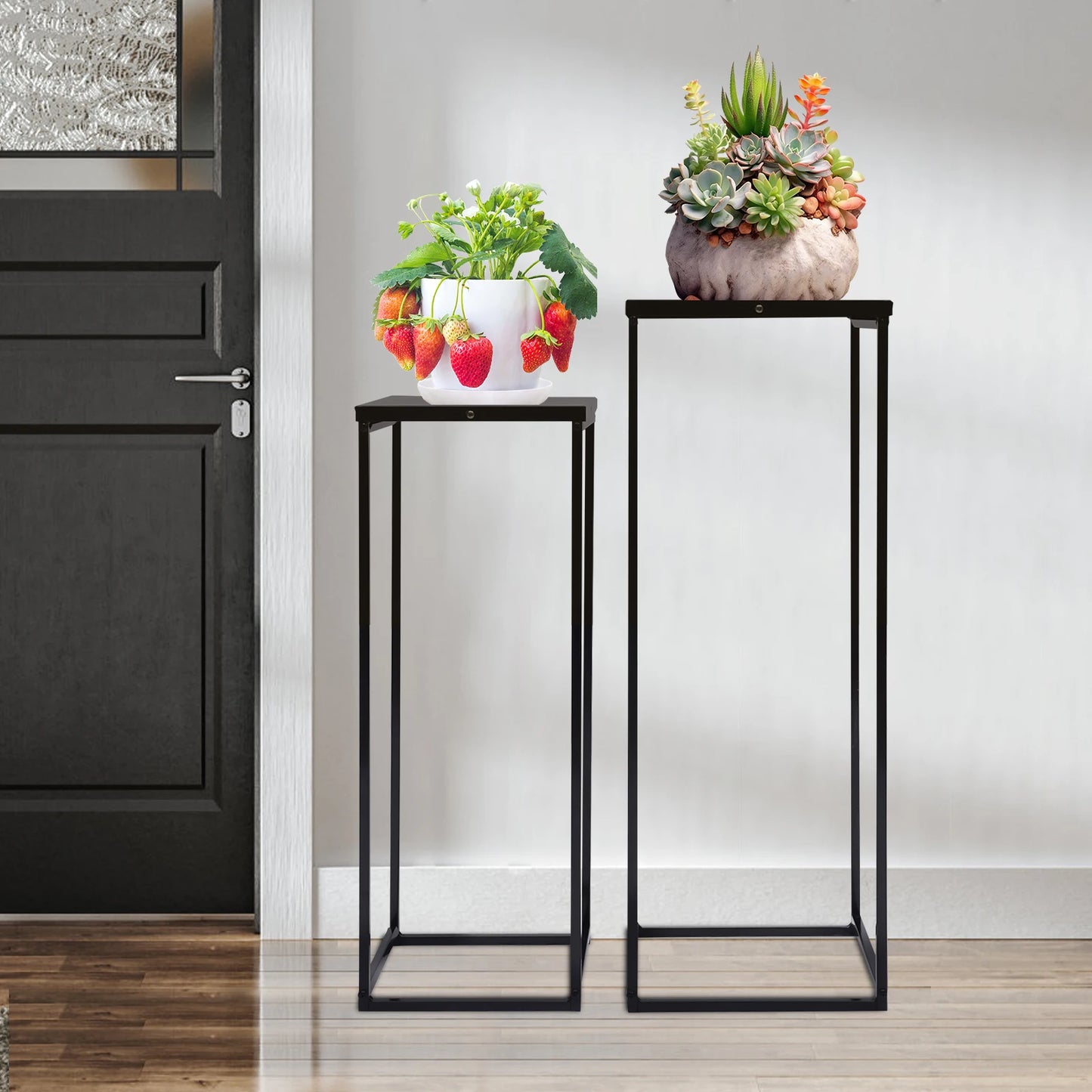 Bymaocar Pflanzenständer-Set 70/60 cm Metall Tragfähigkeit 4-5 kg